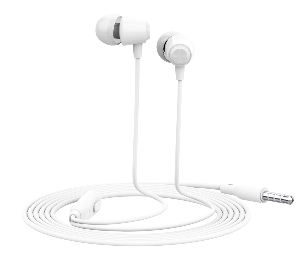 CELEBRAT earphones με μικρόφωνο G4, 3.5mm σύνδεση, Φ10mm, 1.2m, λευκό - CELEBRAT 70963