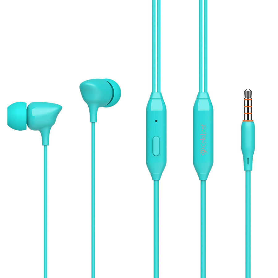 CELEBRAT earphones με μικρόφωνο G7, 3.5mm σύνδεση, Φ10mm, 1.2m, μπλε - CELEBRAT 87258