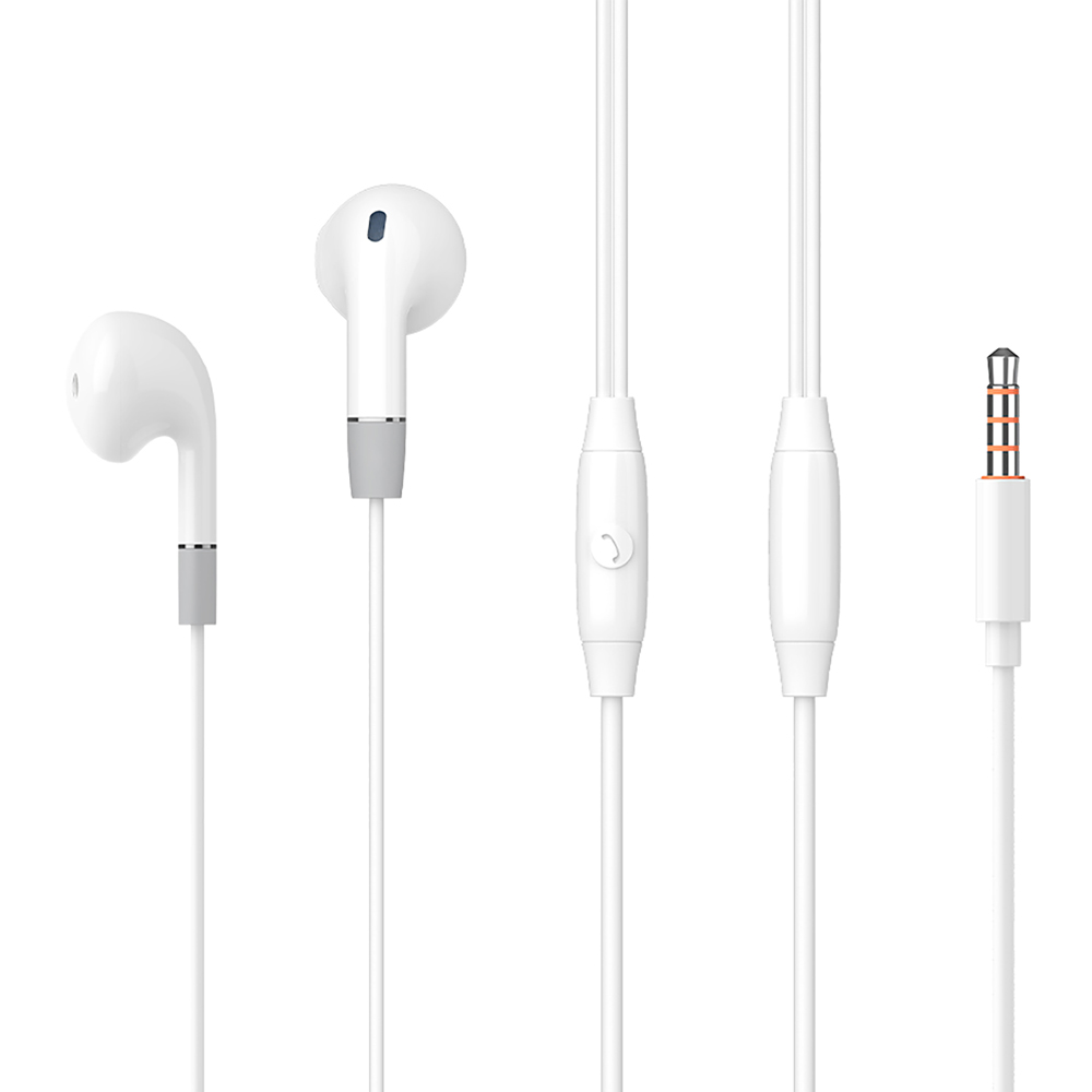 CELEBRAT earphones με μικρόφωνο G8, 3.5mm σύνδεση, Φ14.2mm, 1.2m, λευκά - CELEBRAT 87260