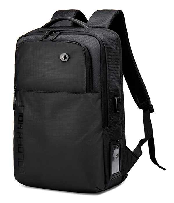 GOLDEN WOLF τσάντα πλάτης GB00399, με θήκη laptop 15.6", 20L, μαύρη - GOLDEN WOLF 92235