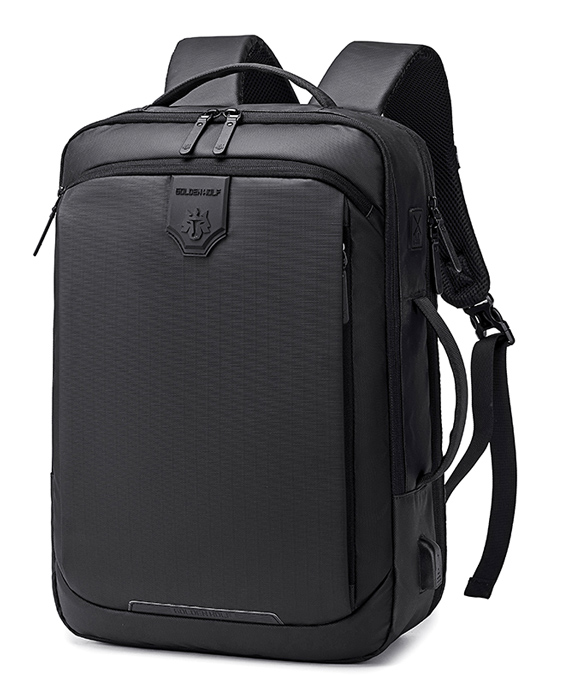 GOLDEN WOLF τσάντα πλάτης GB00450, με θήκη laptop 15.6", 22L, μαύρη - GOLDEN WOLF 44949