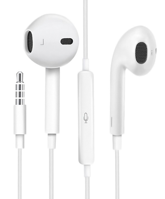 USAMS earphones με μικρόφωνο EP-22, 3.5mm σύνδεση, Φ14mm, 1.2m, λευκά - USAMS 77517