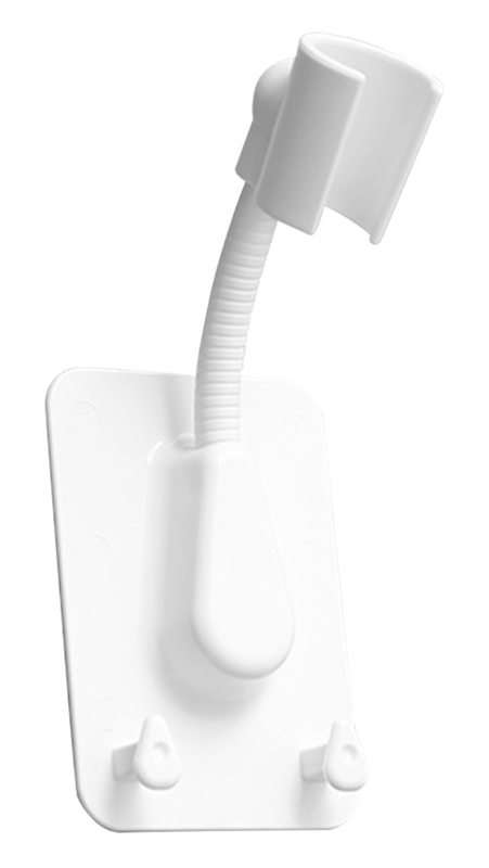 Επιτοίχια βάση για τηλέφωνο μπάνιου HUH-0093, με γάντζους, λευκή - UNBRANDED 102468
