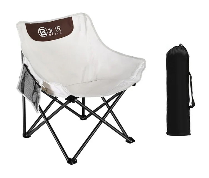 BEILE πτυσσόμενη καρέκλα HUH-0187 με τσάντα μεταφοράς, 60x50x65cm, λευκή - BEILE 113166