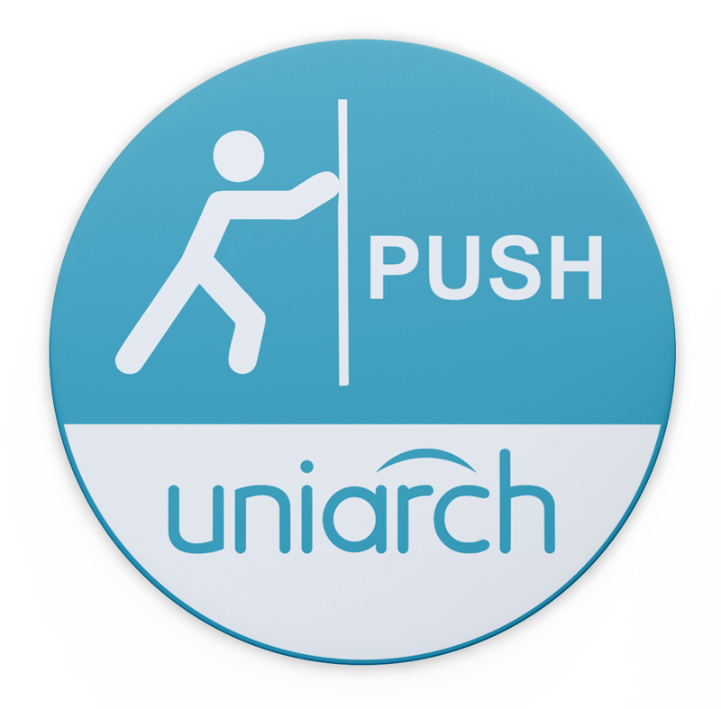 UNIARCH αυτοκόλλητο Push HW200222, Φ 12cm - UNIARCH 110253