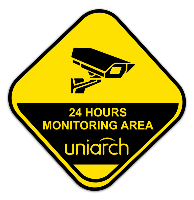 UNIARCH αυτοκόλλητο προειδοποίησης παρακολούθησης χώρου HW200227, 19.5cm - UNIARCH 110256