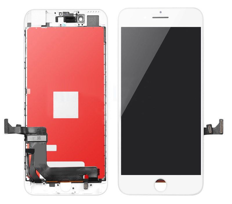TW INCELL LCD για iPhone 8 Plus, camera-sensor ring, earmesh, λευκή - TW INCELL 78634