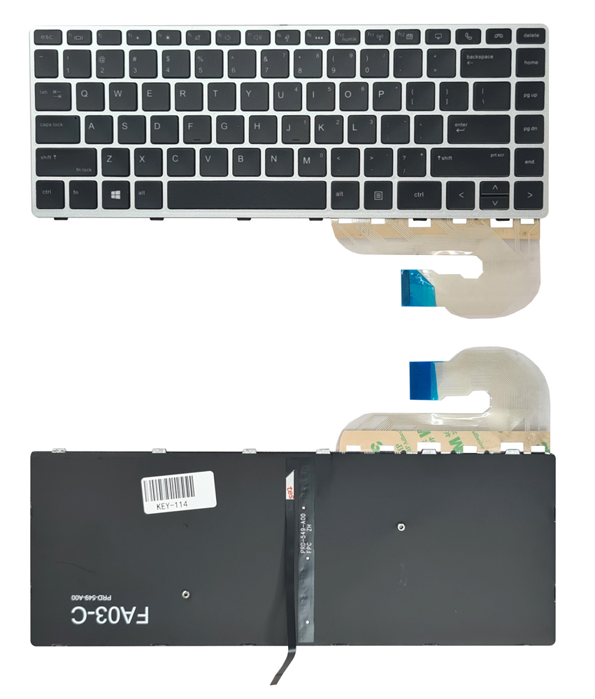 Πληκτρολόγιο για HP EliteBook 840 G5 KEY-114 με backlight, ασημί - UNBRANDED 114294