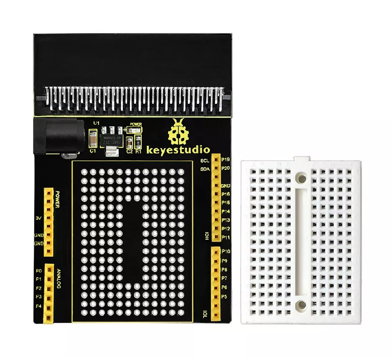 KEYESTUDIO Micro:bit prototyping shield V1 KS0292, με small breadboard - KEYESTUDIO 96129