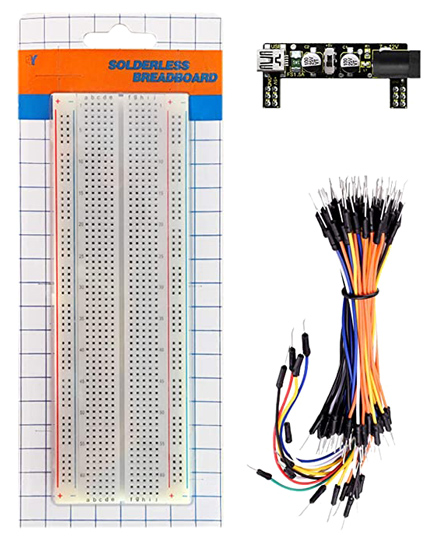 KEYESTUDIO Power+830-Hole Solderless breadboard KS0312, 65x Jumper Wires - KEYESTUDIO 86582