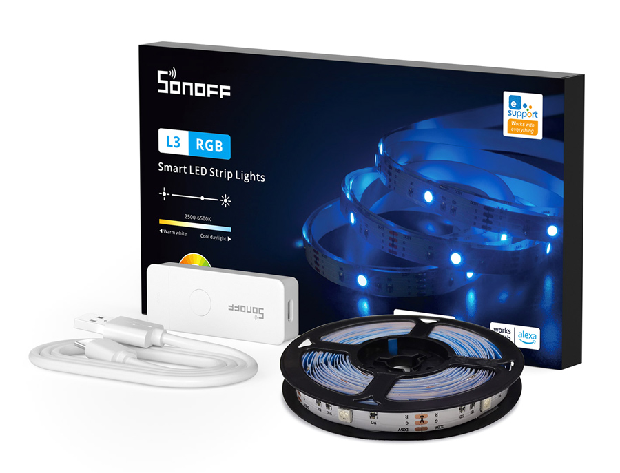 SONOFF smart LED καλωδιοταινία L3, RGB, Wi-Fi & Bluetooth, 5m - SONOFF 104152