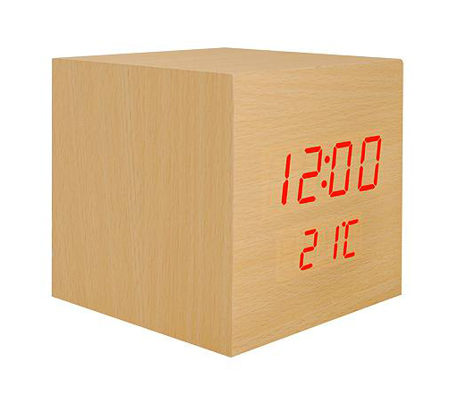 LTC ψηφιακό ρολόι LXLTC05 με ξυπνητήρι & θερμόμετρο, επιτραπέζιο, καφέ - LTC 105647