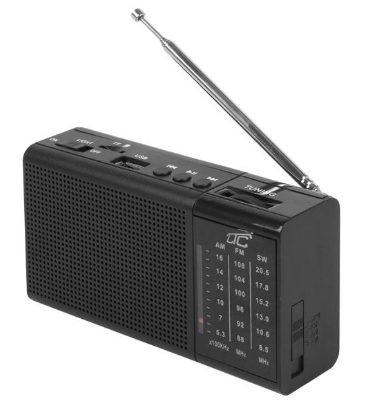 LTC φορητό ραδιόφωνο & ηχείο LXLTC2030 με φακό, USB/TF/AUX, μαύρο - LTC 104306