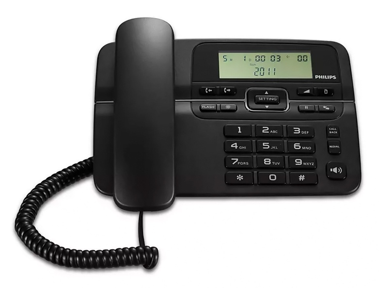 PHILIPS ενσύρματο τηλέφωνο M20B-00, λειτουργία ανοιχτής ακρόασης, μαύρο - PHILIPS 97710
