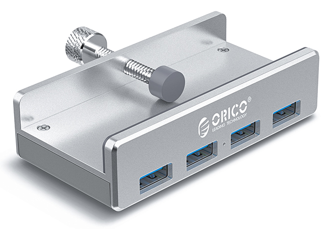 ORICO USB hub MH4PU-SV-BP με κλιπ, 4x θυρών, 5Gbps, USB σύνδεση, ασημί - ORICO 83864