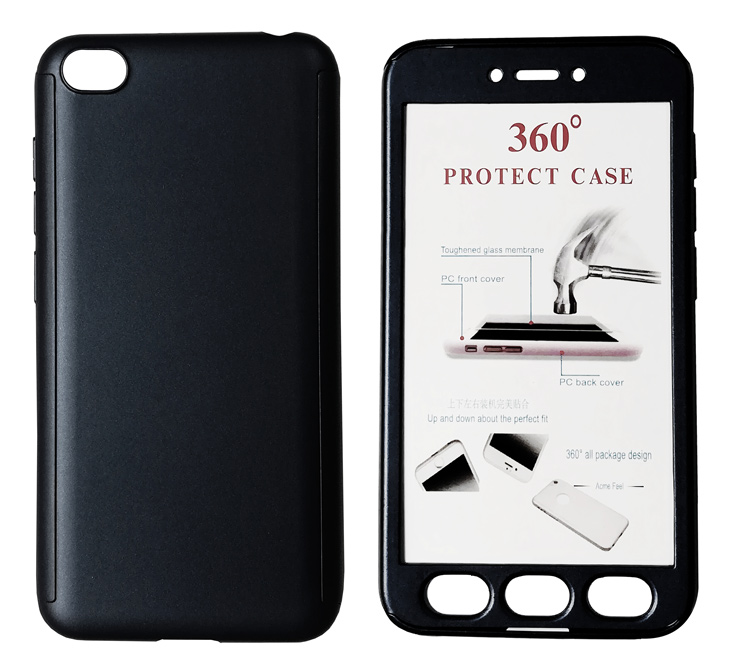 POWERTECH Θήκη Body 360° με Tempered Glass για Xiaomi Redmi Go, μαύρη - POWERTECH 74884