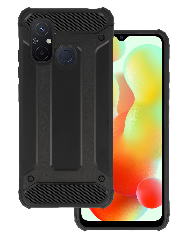 POWERTECH θήκη Armor Carbon MOB-1966 για Xiaomi Redmi 12C/11A, μαύρη - POWERTECH 117631