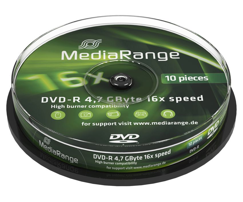 MEDIARANGE DVD-R 4.7GB 16x, cake box, 10τμχ - MEDIARANGE 2571