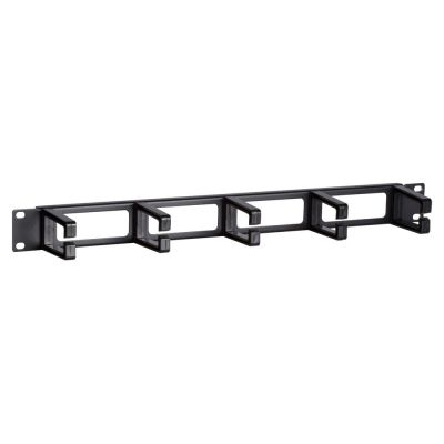 POWERTECH cable management NETW-0031 για rack 19"/1U, 5x γάντζοι, μαύρο - POWERTECH 115451