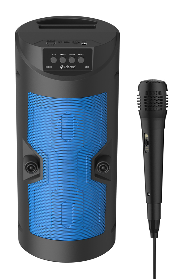 CELEBRAT φορητό ηχείο OS-09 με μικρόφωνο, 10W, 1200mAh, Bluetooth, μπλε - CELEBRAT 111469