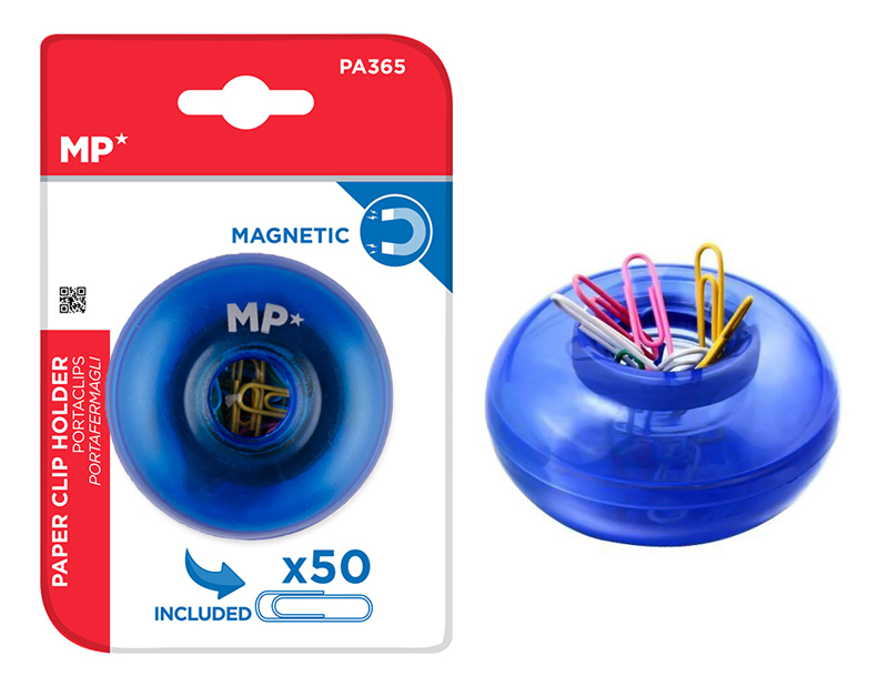 MP πολύχρωμοι συνδετήρες PA365 με μπλε μαγνητική βάση, 50τμχ - MP 102147