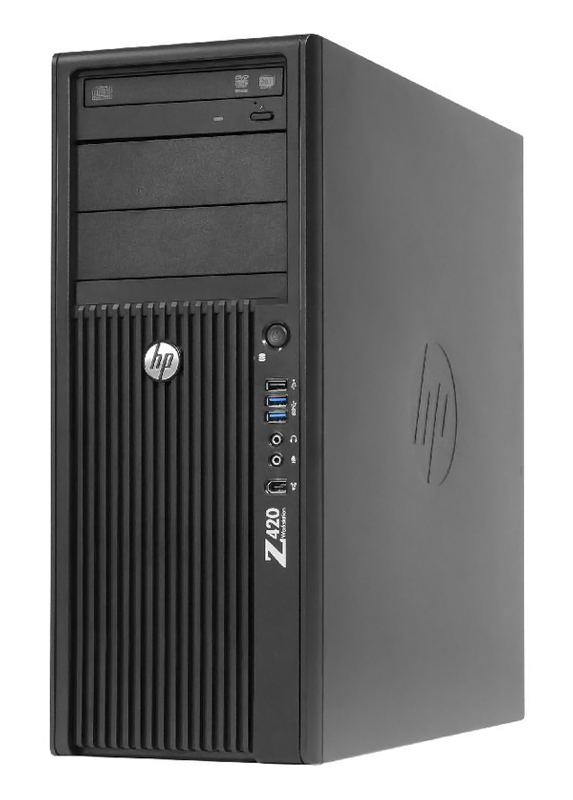 HP Workstation Z420, Refurbished Grade A Repainted, E5-1620, 16GB, 500GB HDD, AMD FirePro W2100, DVD, FreeDOS - HP 119337