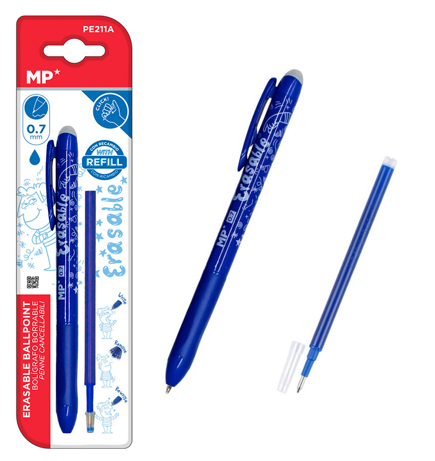 MP στυλό διαρκείας Ballpoint PE211A με ανταλλακτικό μελάνι, 0.7mm, μπλε - MP 109230