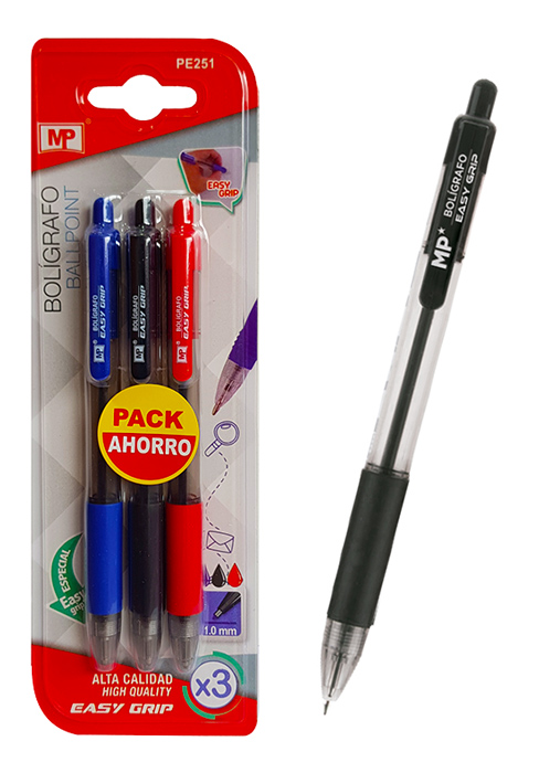 MP σετ στυλό διαρκείας τριών χρωμάτων PE251, 1.0mm, 3τμχ - MP 77935