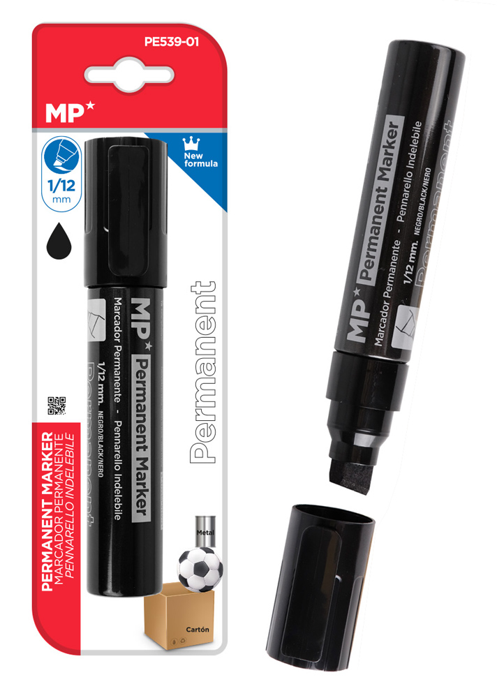 MP ανεξίτηλος μαρκαδόρος PE539-01, 1/12mm, μαύρος - MP 111611