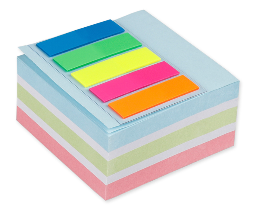 MP αυτοκόλλητα χαρτάκια σημειώσεων PN181 75x75mm, 400+100τμχ, χρωματιστά - MP 105568