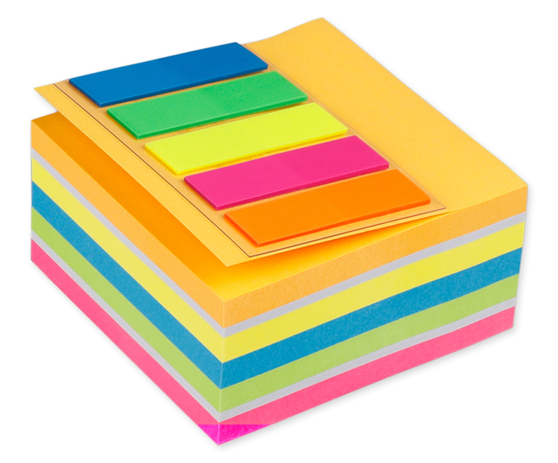 MP αυτοκόλλητα χαρτάκια σημειώσεων PN185 75x75mm, 400+100τμχ, χρωματιστά - MP 105569