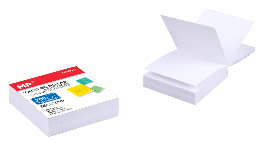 MP χαρτάκια σημειώσεων PN800, 85 x 85mm, 200τμχ, λευκά - MP 78396