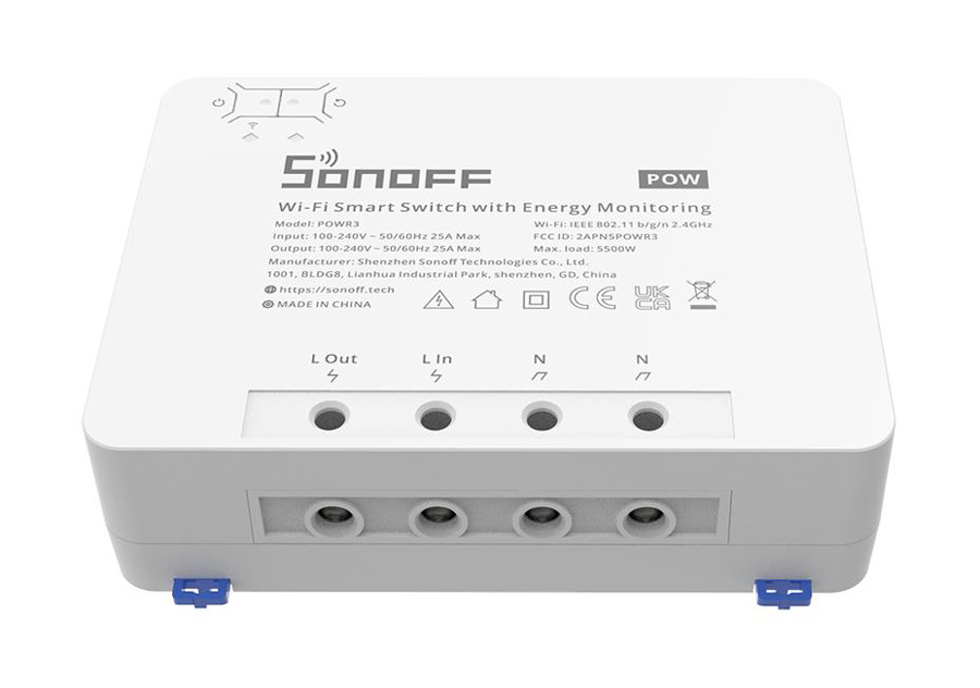 SONOFF smart διακόπτης παρακολούθησης ισχύος POWR3, WiFi, 25A, λευκός - SONOFF 95736