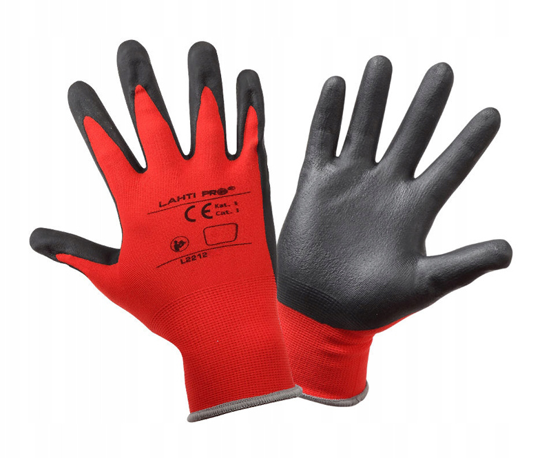 LAHTI PRO γάντια εργασίας L2212, αντοχή σε υγρά, 10/XL, κόκκινο-μαύρο - LAHTI PRO 98529