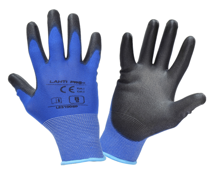 LAHTI PRO γάντια εργασίας L2310, αντιολισθητικά, 8/M, μπλε-μαύρο - LAHTI PRO 98553