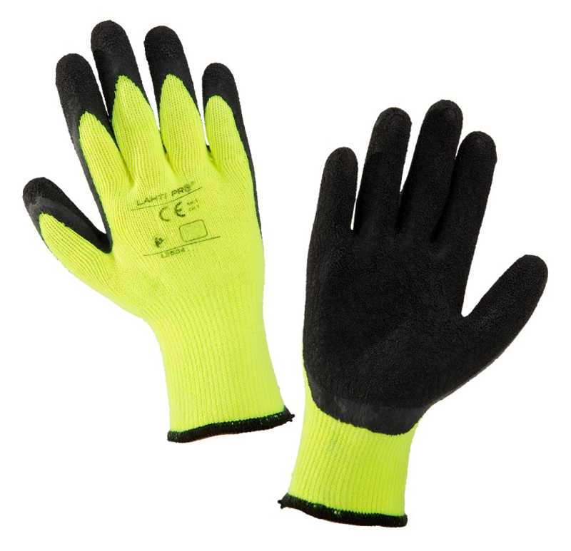 LAHTI PRO γάντια εργασίας L2504, προστασία ψύχους, 11/2XL, κίτρινο-μαύρο - LAHTI PRO 98549