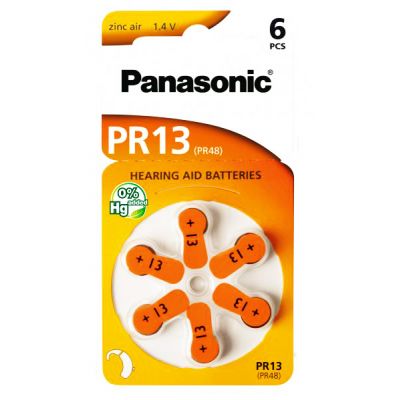 PANASONIC μπαταρίες ακουστικών βαρηκοΐας PR13, mercury free, 1.4V, 6τμχ - PANASONIC 71746