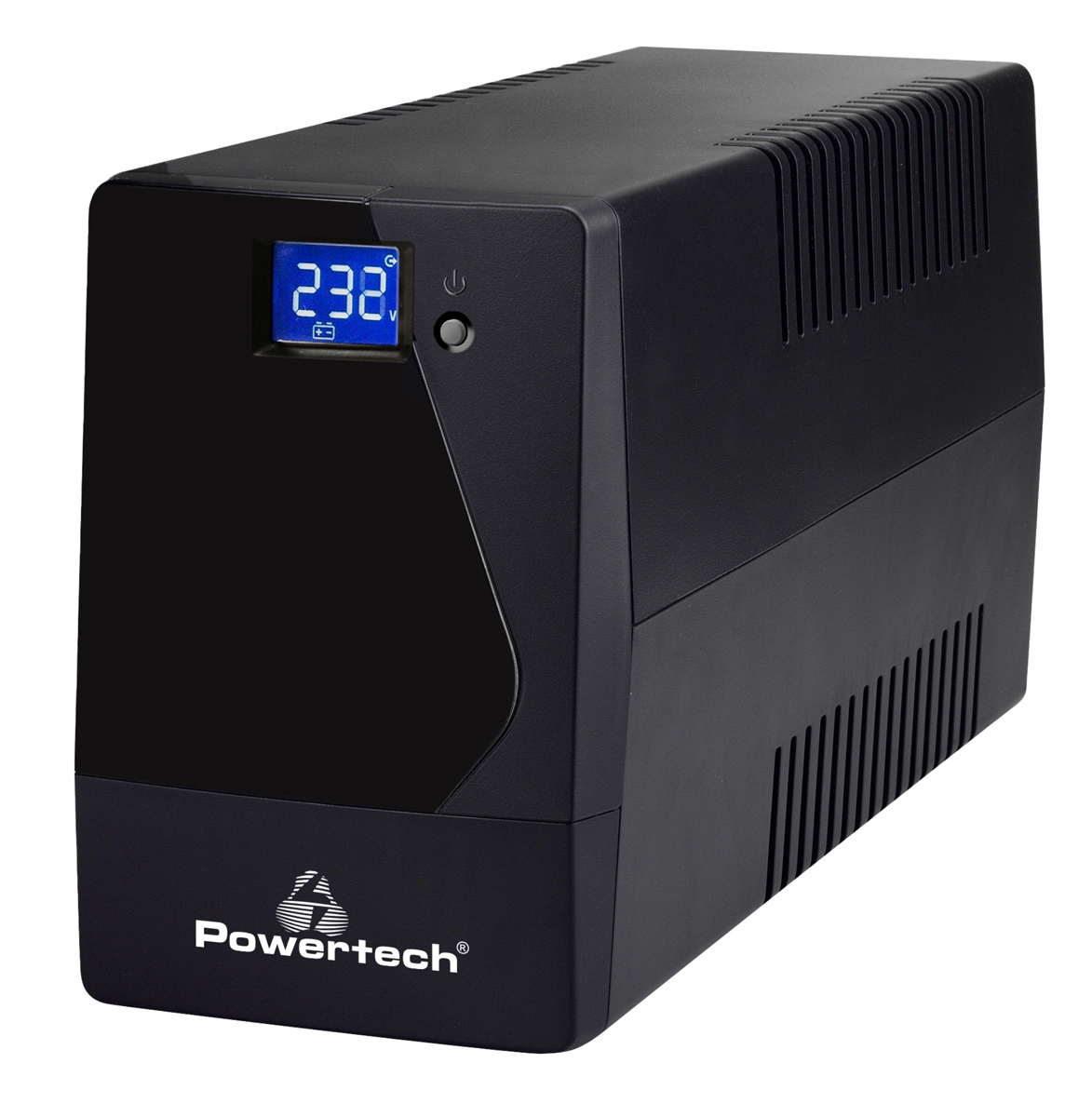 POWERTECH UPS Line Interactive PT-1050LCD με οθόνη, 1050VA, 630W, 2x Schuko, 2x RJ45/RJ11 - POWERTECH 114760