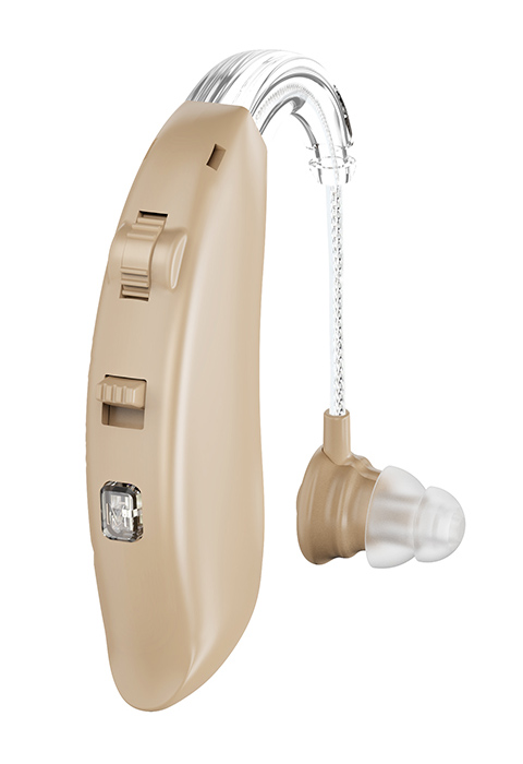 POWERTECH ακουστικό βαρηκοΐας PT-1095 με θήκη, επαναφορτιζόμενο, μπεζ - POWERTECH 108070