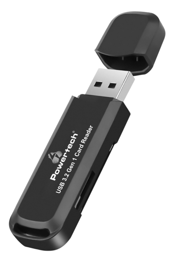 POWERTECH card reader PT-1112 για SD & micro SD, USB 3.2, 5Gbps, μαύρο - POWERTECH 108919
