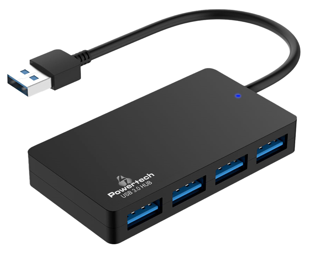 POWERTECH USB hub PT-1145, 4x θυρών, 5Gbps, USB σύνδεση, μαύρο - POWERTECH 110074