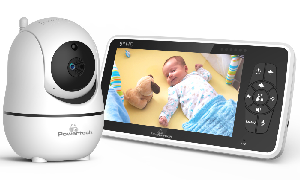 POWERTECH ενδοεπικοινωνία μωρού PT-1188 με κάμερα & οθόνη 5", 720p, PTZ - POWERTECH 112432