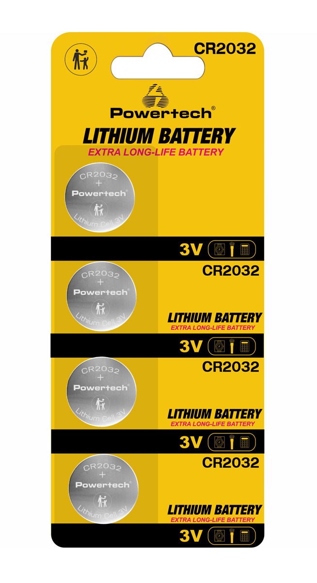 POWERTECH μπαταρίες λιθίου PT-1210, CR2032, 3V, 4τμχ - POWERTECH 112734