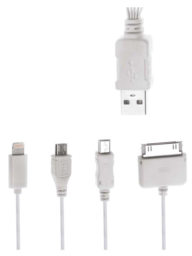 POWERTECH καλώδιο USB 4 in 1 PT-214, 1m, λευκό - POWERTECH 50333