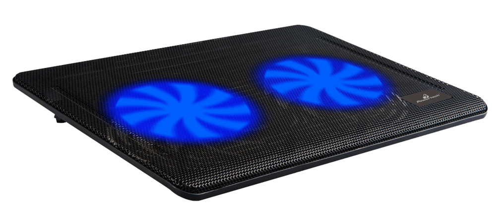 POWERTECH Βάση & ψύξη laptop PT-738 έως 15.6", 2x 125mm fan, LED, μαύρο - POWERTECH 69918