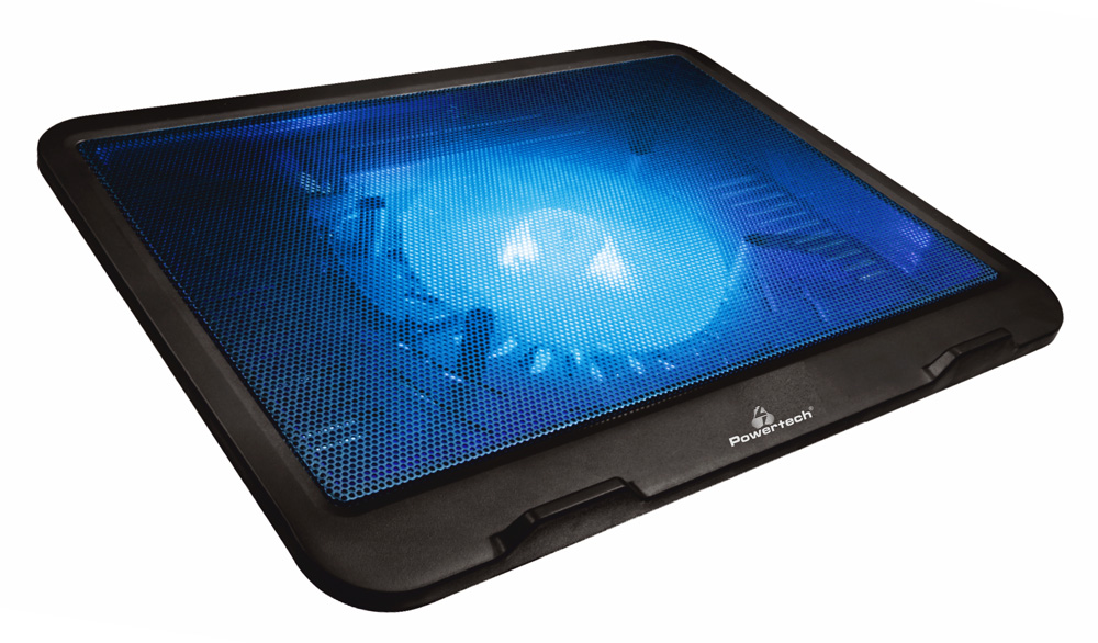 POWERTECH Βάση & ψύξη laptop PT-740 έως 15.6", 125mm fan, LED, μαύρο - POWERTECH 69920