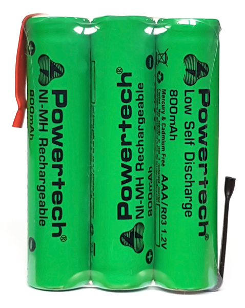 POWERTECH επαναφορτιζόμενη μπαταρία PT-790 800mAh, AAΑ HR03, 3τμχ - POWERTECH 75419