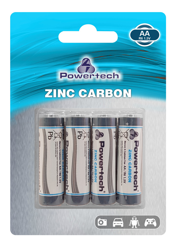 POWERTECH Zinc Carbon μπαταρίες PT-949, AA R6 1.5V, 4τμχ - POWERTECH 83025