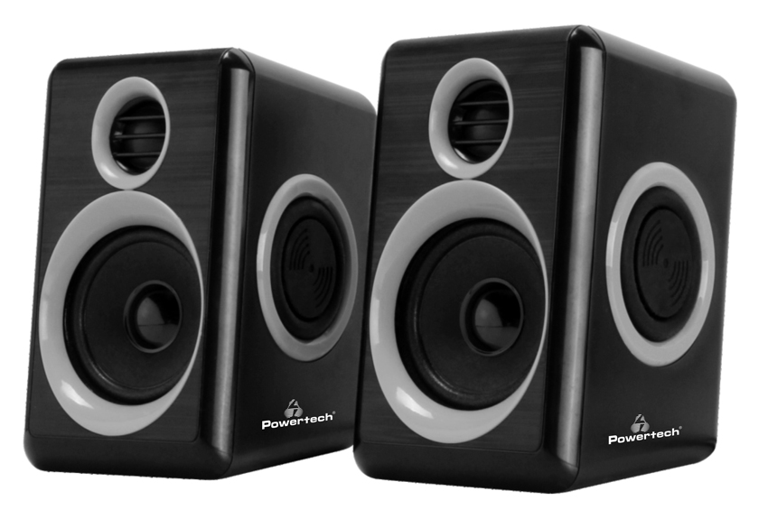 POWERTECH ηχεία Premium sound PT-972, 2x 3W RMS, 3.5mm, μαύρα - POWERTECH 86811