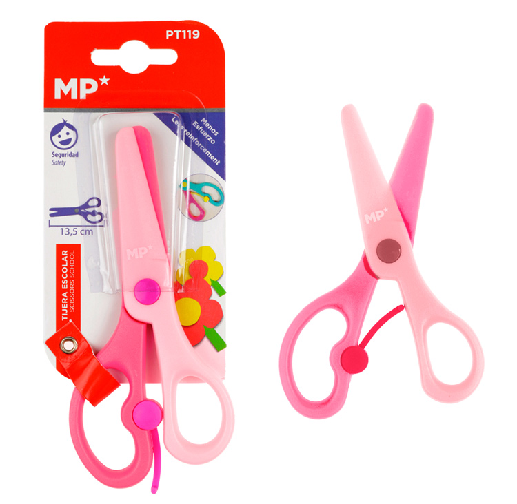 MP παιδικό ψαλίδι χαρτιού PT119, πλαστικό, 13.5cm, ροζ - MP 78748